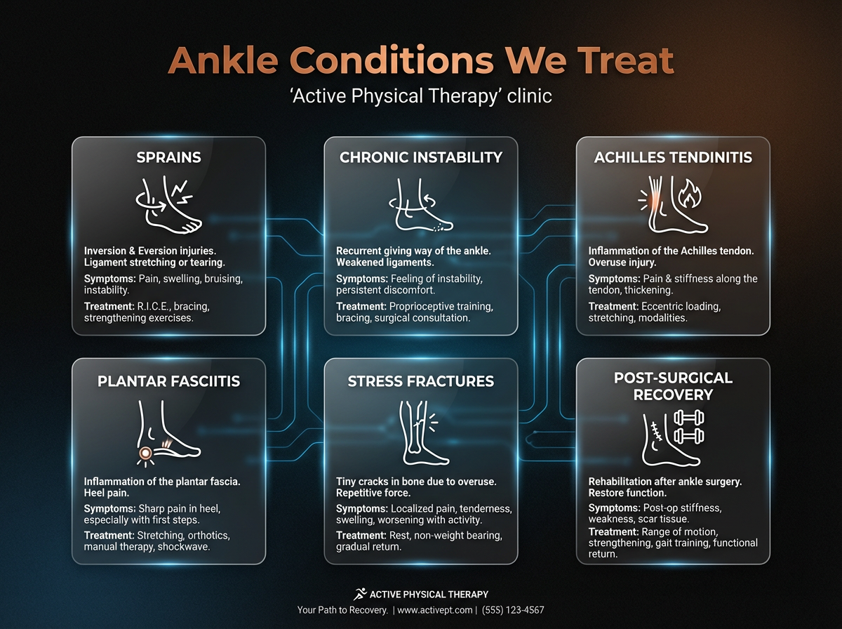 Ankle conditions we treat at Active Physical Therapy